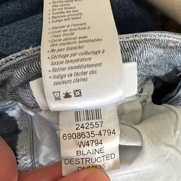 PAIGE Colette Crop Flare Jeans Blaine Destructed Medium Wash Distress 28 - Picture 6 of 6